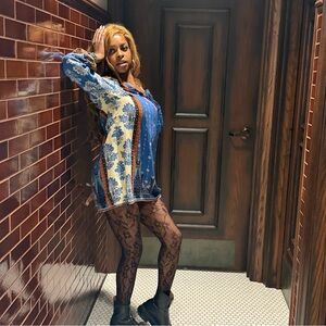 Floral Blue and White Tunic Dress